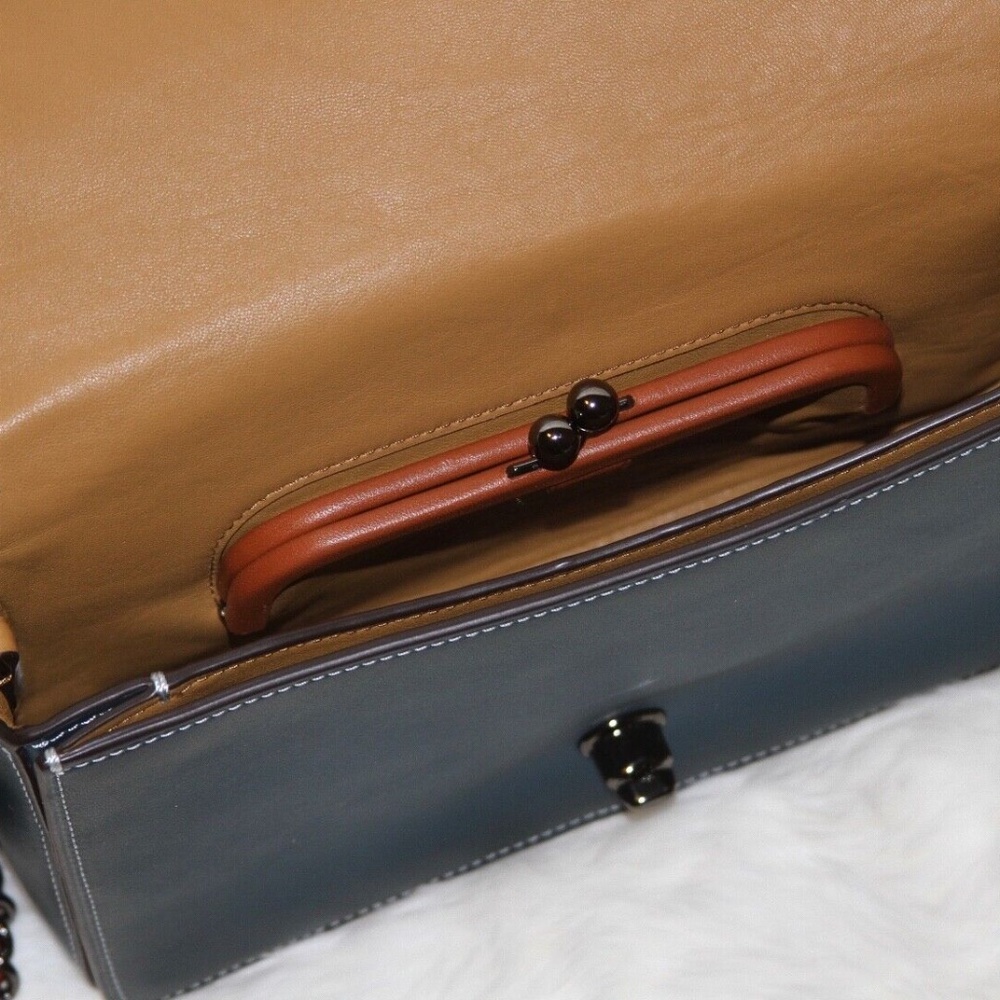 RARE! COACH 1941 Ostrich Dinky 24 Crossbody Bag Leather Purse Handbag - Picture 10 of 12
